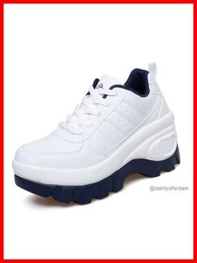 Women's Chunky Platform Wedge Sneakers Non-Slip Athletic Walking Shoes